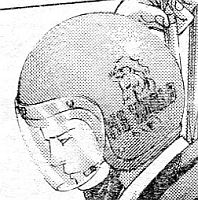 Souichi wearing a DIO helmet