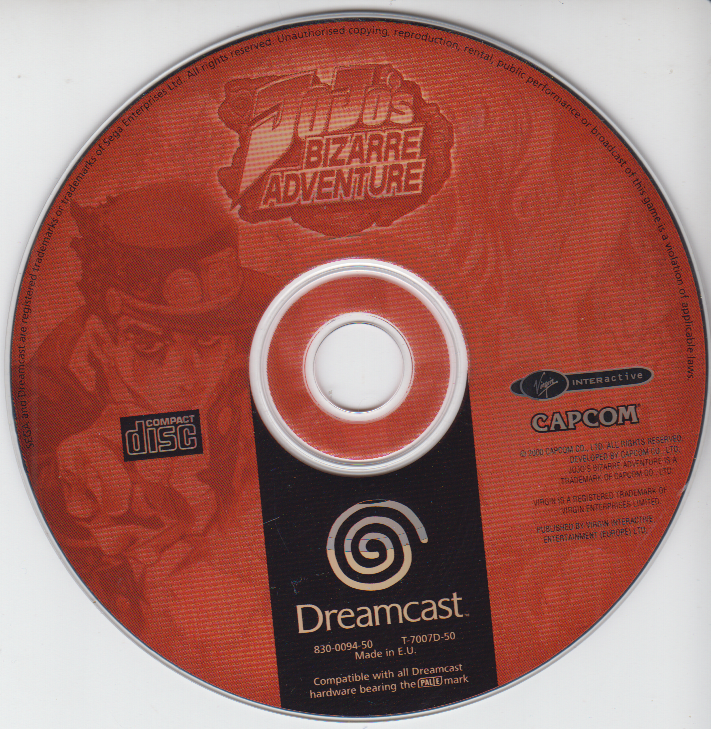 File:JoJo's Bizarre Adventure PAL DC Disc.png - JoJo's Bizarre ...