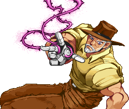 Joseph Joestar with Hermit Purple as seen in Heritage for the Future