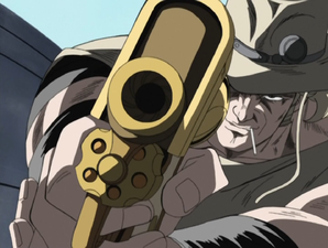 Prepares to finish off Polnareff who is restrained by Hanged Man (Ep. 5)