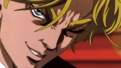Dio preparing to attack Jonathan at the stairs