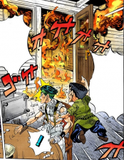 Tamami notices Rohan's house on fire