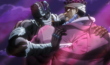 Stabbing Avdol with a sneak attack from a puddle of water