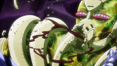 Hierophant Green's mouth exposed