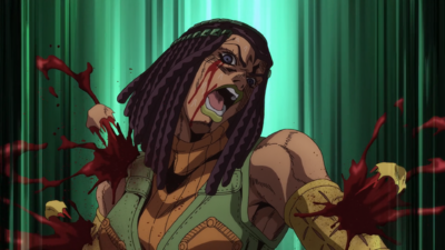 Ermes being devoured by invisible zombies