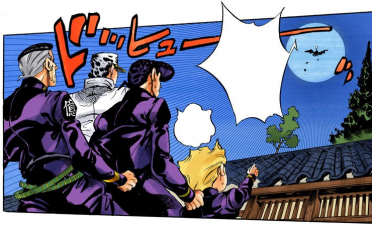 Yoshihiro escapes with the help of a crow