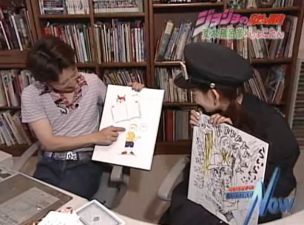 Shoko holding the drawing while Araki shows her Jo Kujo and Love Note