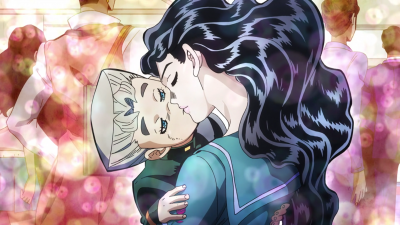 Sharing her first kiss with Koichi.