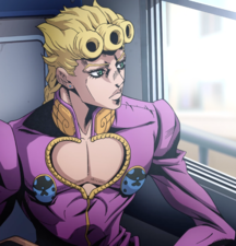 Giorno looking at a window
