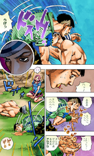 Josuke's punch makes Joshu vomit