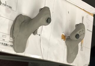 Final controller shape made with clay