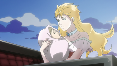 Erina and a baby as the sole survivors of the attack on the ship heading for America
