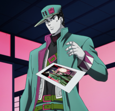 Jotaro discovers Atom Heart Father's weakness.
