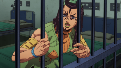 Ermes happily greets Jolyne and Emporio again