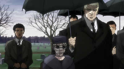 Speedwagon with Erina and Smokey Brown at Joseph's funeral
