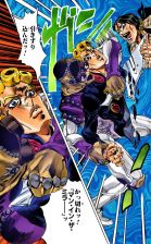 Man in the Mirror attempts to grab Giorno into the Mirror World to kill him...
