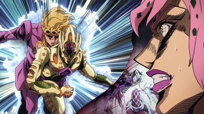 Giorno e Gold Experience Requiem vai atrás de Diavolo após ter nulificado sua previsão