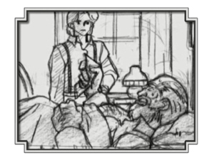 Young Dio standing beside Dario's bed (Part 3 OVA Timelines)