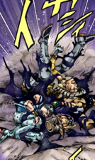 Mountain Tim gets entangled with Johnny Joestar and Gyro Zeppeli