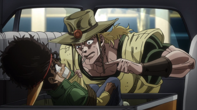 Forcing Boingo to help him kill the Joestar group