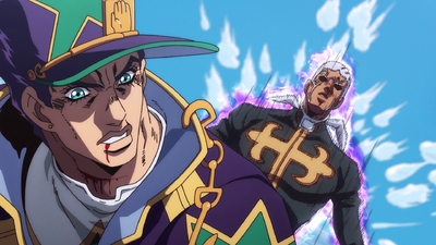 Jotaro realizes he was too slow to stop Pucci from causing more destruction and chaos