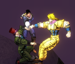 Saved from Dio's freezing ability by Jonathan