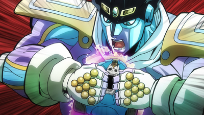 Star Platinum tries to destroy Sheer Heart Attack