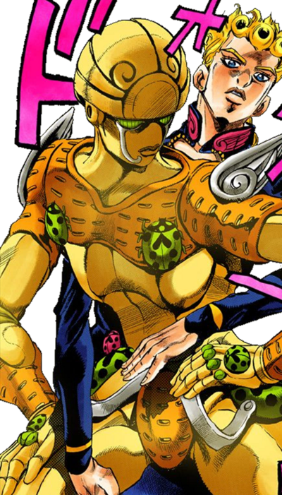 Giorno doing the dio back pose