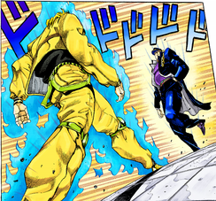 DIO and Jotaro Kujo approaching each other