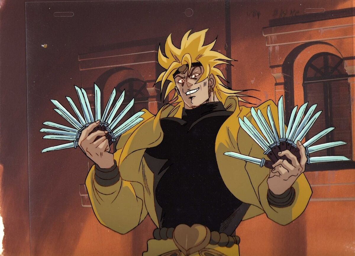 File:DIO holds knives OVA.jpg - JoJo's Bizarre Encyclopedia | JoJo Wiki