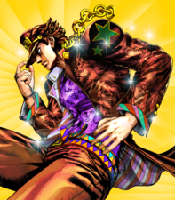 Jotaro on the cover of All-Star Battle (JPN)
