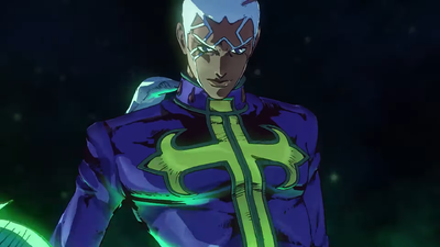 Pucci in front of DIO's sons in Heaven's falling down