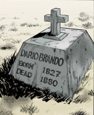 Dario's grave in the manga