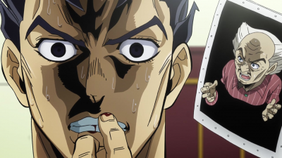 Kira anxiously biting his fingernails after killing Hayato.