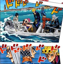 Trish is taken away by Team Bucciarati, betraying Passione itself to keep her safe
