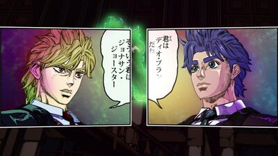 Panel of Jonathan and Dio's first meeting