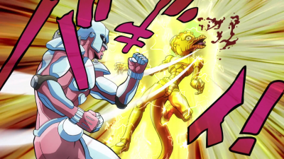 Getting punched by Crazy Diamond