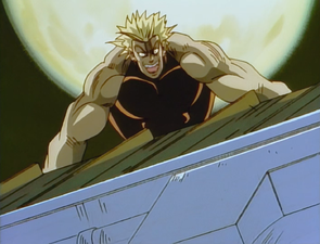Dio, about to crush Jotaro with an oil tanker