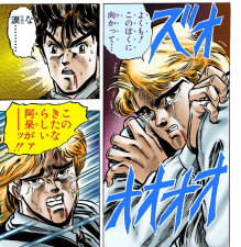 Dio crying when Jonathan beats him