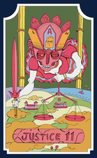 Tarot card representing Justice