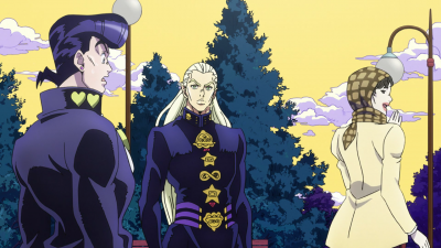 Mikitaka informs Josuke that his mother is just a brainwashed woman.