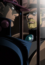 Confronted by Jotaro about not wanting to be removed from Jail