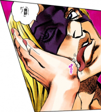 Melone tastes Anita's skin to figure out her blood type