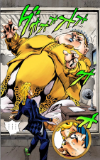 Polpo's first appearance, dwarfing Giorno