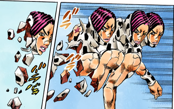Rikiel appearing as "fragments" to Jolyne due to the rods damaging Jolyne's hypothalamus