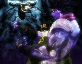 JoJo's Bizarre Adventure: Stardust Crusaders episode 4 – Fear the Table  Fire Clock