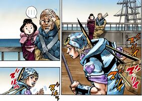 Rina's first appearance after the Steel Ball Run race