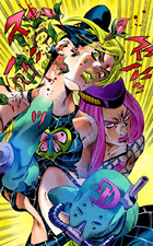 Diver Down removing plants caused by the Green Baby from Jolyne
