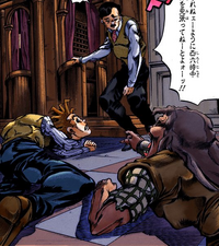 The confessor stalked by the vagrant and his servant