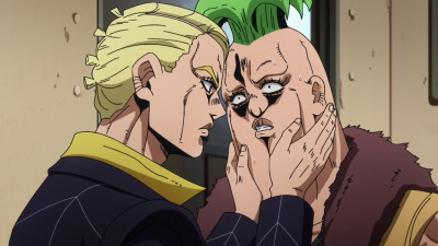 Prosciutto encouraging Pesci and trying to drag out his fighting spirit